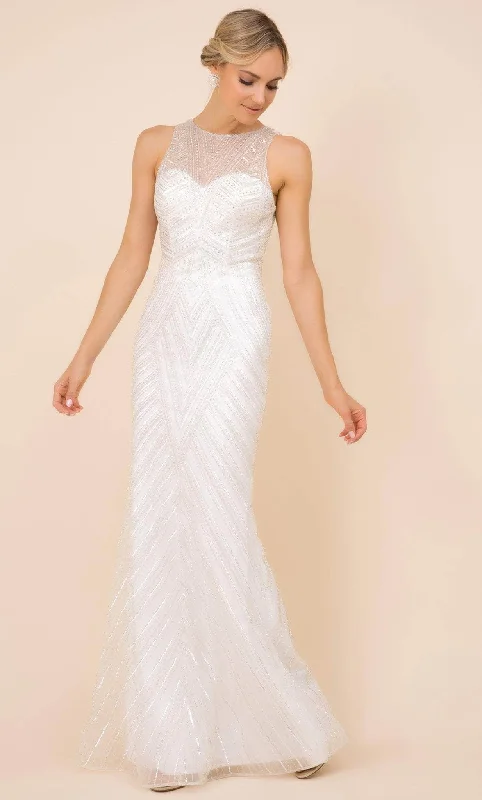 Wedding dress affordable price amazing--Nox Anabel H404W - Illusion Sequined Fitting Gown Wedding dress affordable price amazing--Nox Anabel H404W - Illusion Sequined Fitting Gown