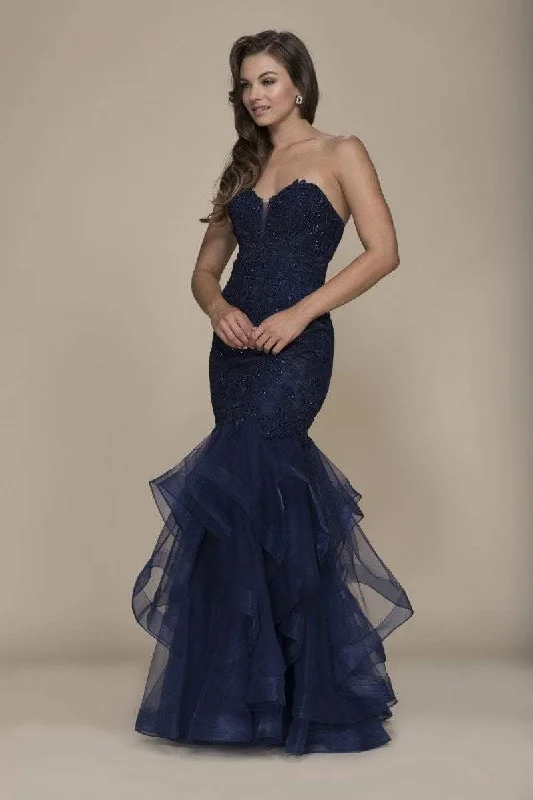Wedding dress beach party themes best--Nox Anabel Strapless Beaded Lace Tulle Mermaid Dress A054 - 1 pc Navy In Size M Available Wedding dress beach party themes best--Nox Anabel Strapless Beaded Lace Tulle Mermaid Dress A054 - 1 pc Navy In Size M Available