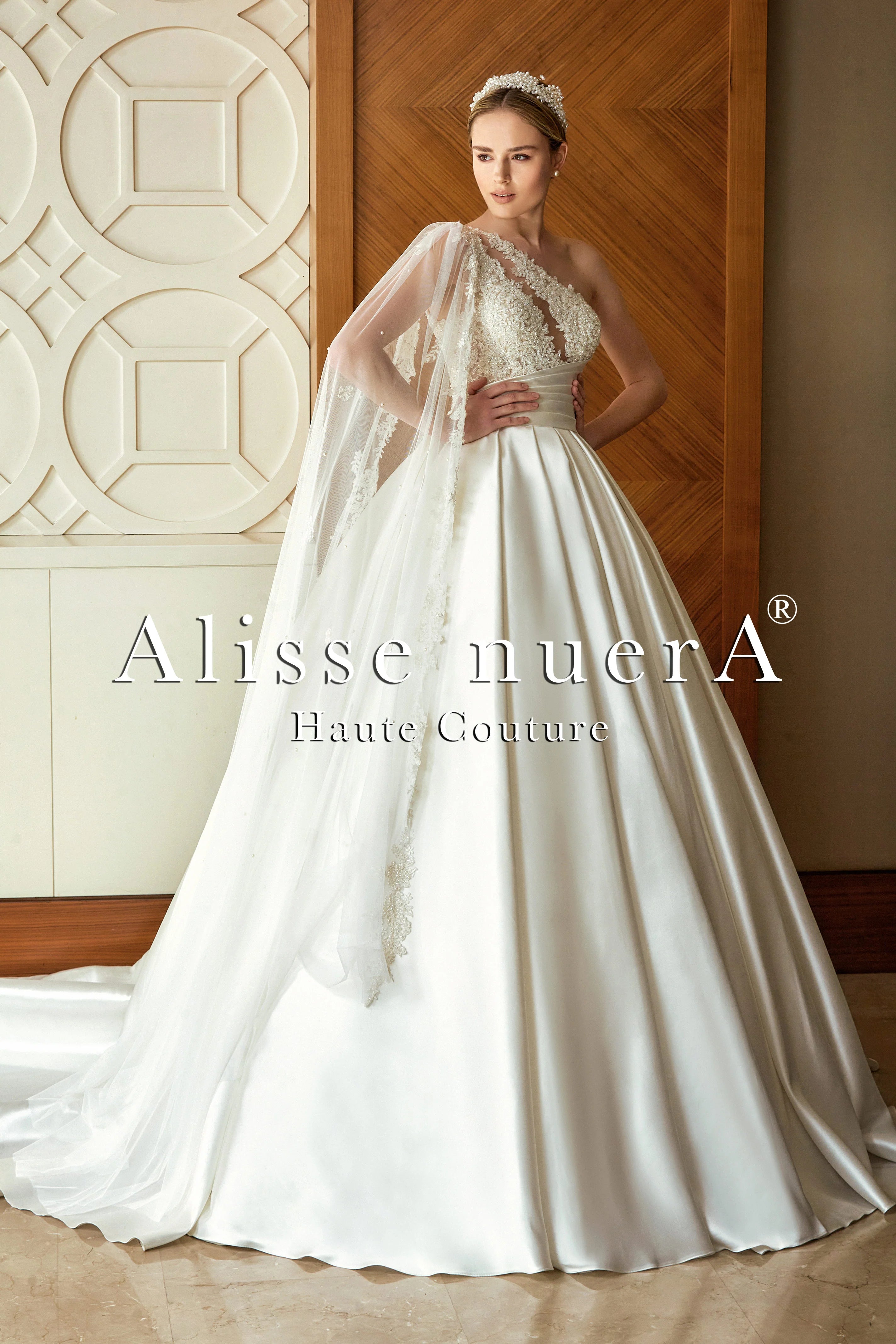 Wedding dress that is unforgettable amaze--One Shoulder Draped Satin Indian Style Wedding Dress with Bridal Dupatta Wedding dress that is unforgettable amaze--One Shoulder Draped Satin Indian Style Wedding Dress with Bridal Dupatta