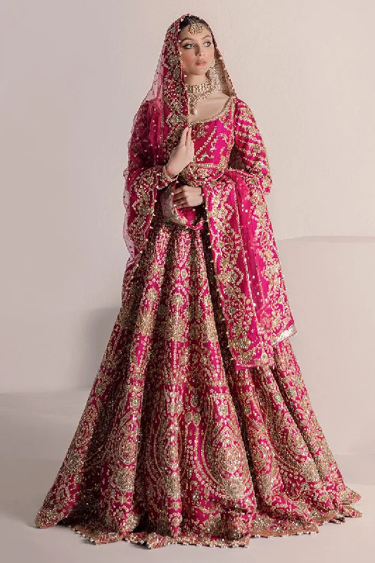 Dress in style for a destination wedding trip--Pakistani Bridal Dress In Pink Color