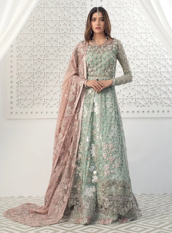 Dress for wedding celebratory event great--Pakistani Bridal sharara Dress Mint Tourmaline Dress for wedding celebratory event great--Pakistani Bridal sharara Dress Mint Tourmaline