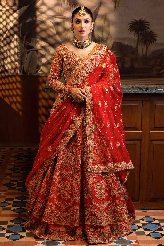 Dress for a Christmas wedding winter style now--Pakistani Wedding Frock Orange Lehnga Dress