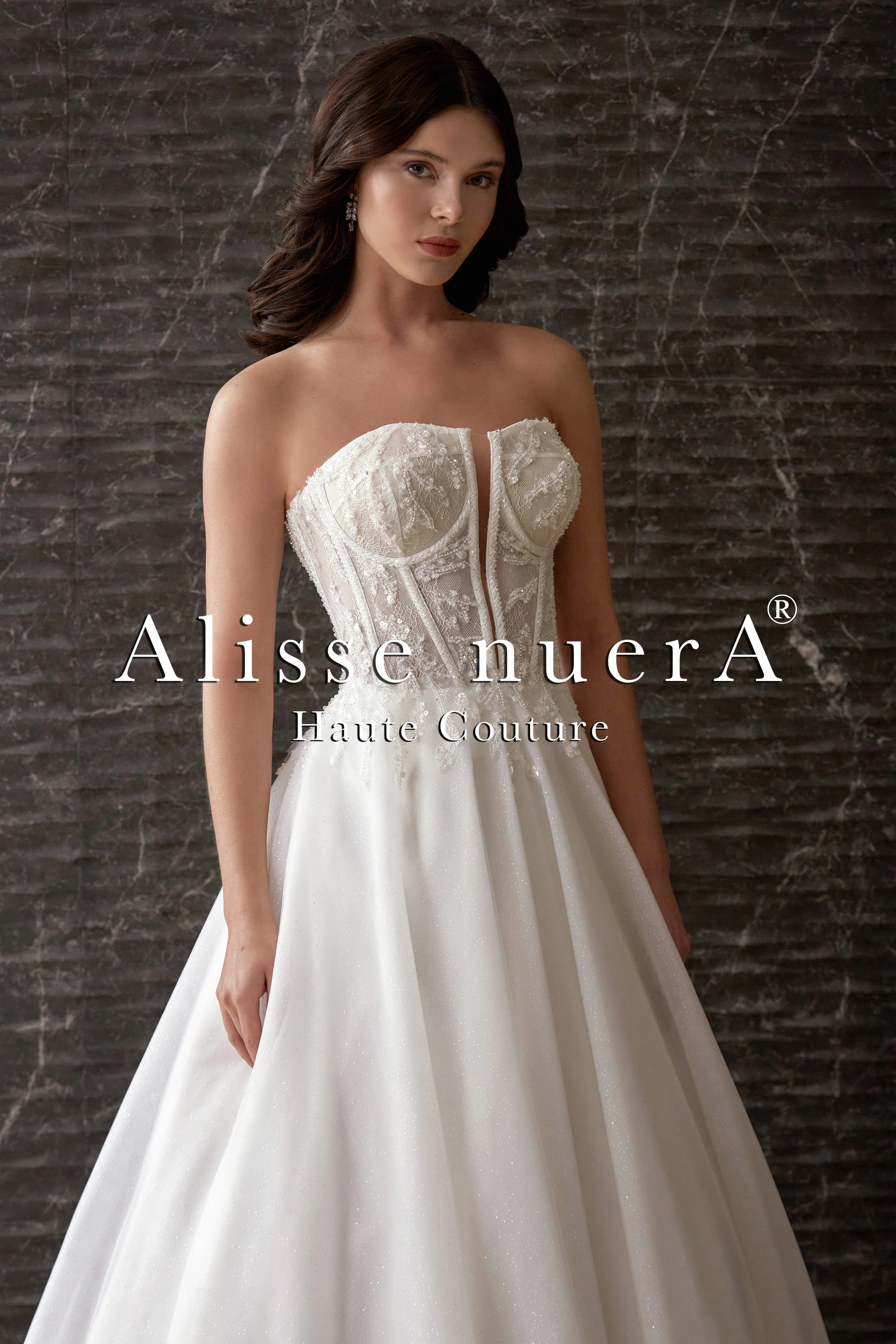 Wedding dress that is attention-grabbing now--Plunging Corset Top Floral Sequined Shiny Tulle Fairy Bridal Dress Wedding dress that is attention-grabbing now--Plunging Corset Top Floral Sequined Shiny Tulle Fairy Bridal Dress