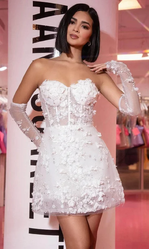 Wedding dress machine washable fabric choice--Portia and Scarlett PS24446 - Embroidered A-Line Cocktail Dress Wedding dress machine washable fabric choice--Portia and Scarlett PS24446 - Embroidered A-Line Cocktail Dress