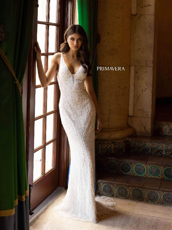 Wedding dress easy to pack lightweight best--Primavera Bridal 11119 - Sleeveless Beaded Dress Wedding dress easy to pack lightweight best--Primavera Bridal 11119 - Sleeveless Beaded Dress