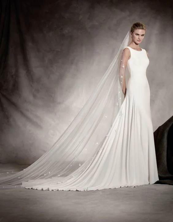 Dress for wedding winter season indoor look--Pronovias Amaya Gown