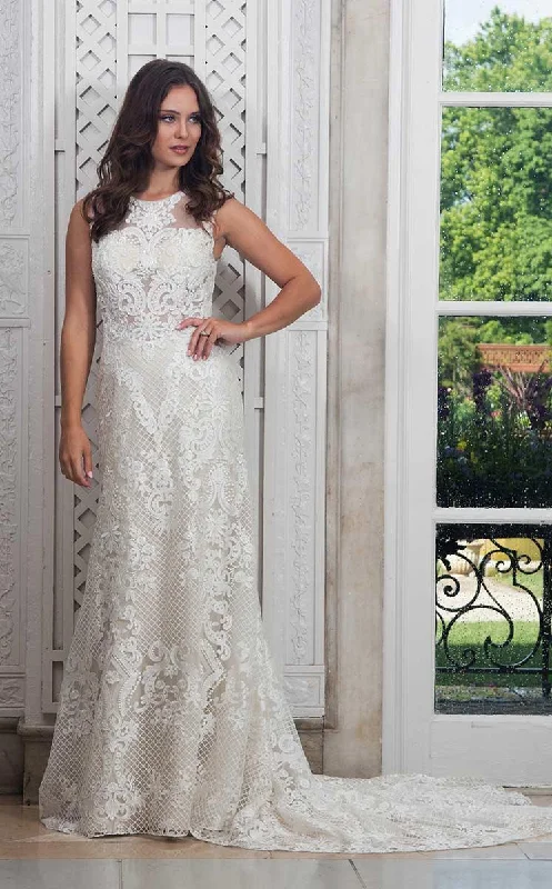 Dress for a courthouse wedding simple chic--Rachel Allan Bridal - M609 Lace Jewel Neck Dress Dress for a courthouse wedding simple chic--Rachel Allan Bridal - M609 Lace Jewel Neck Dress