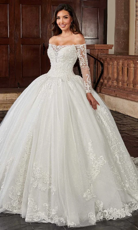 Dress for wedding chic style effortless vibe--Rachel Allan Bridal Rb6112 - Scalloped Hem Ballgown Dress for wedding chic style effortless vibe--Rachel Allan Bridal Rb6112 - Scalloped Hem Ballgown