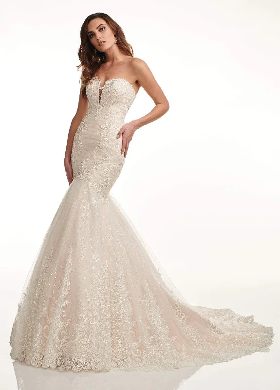 Wedding dress polka dots fun style look wow--Rachel Allan M732