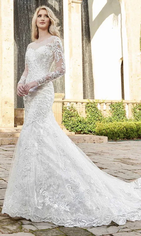 Wedding dress: hair and makeup style--Rachel Allan M792 - Embroidered Illusion Trumpet Wedding Dress Wedding dress: hair and makeup style--Rachel Allan M792 - Embroidered Illusion Trumpet Wedding Dress