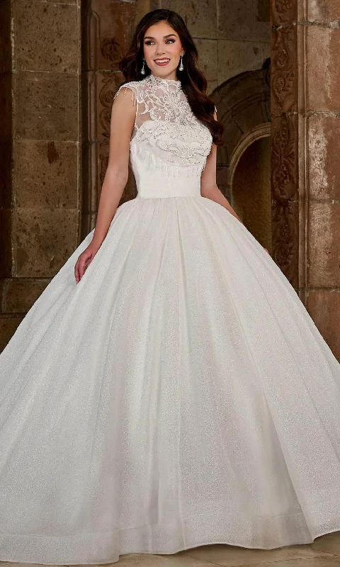 Wedding dress themed party events great--Rachel Allan RB6135 - Cap Sleeve High Neck Gown Wedding dress themed party events great--Rachel Allan RB6135 - Cap Sleeve High Neck Gown