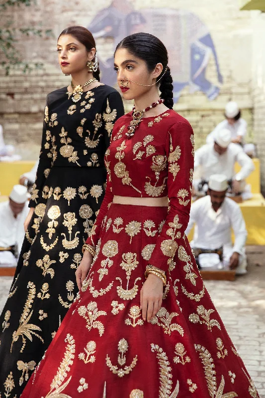 Wedding dress with elegant stripes pattern--Red Greed
