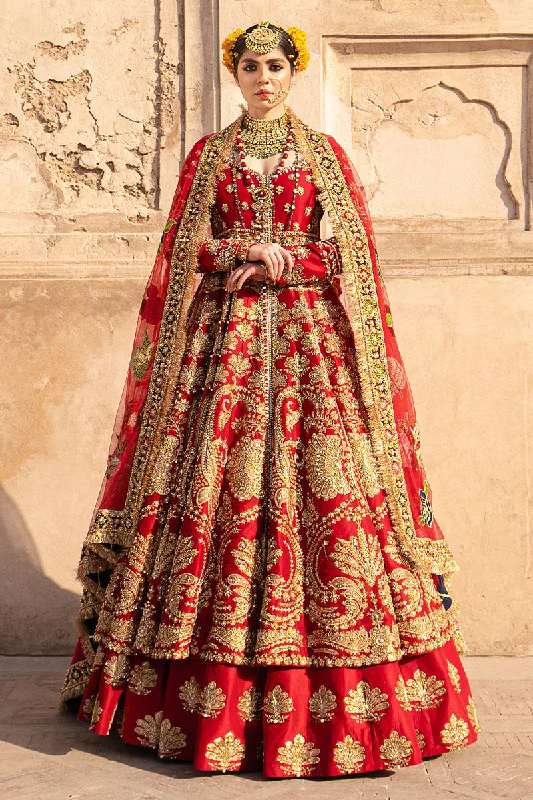Wedding dress: the perfect fit advice--Red Raw Silk Lehenga In Pishwas Style