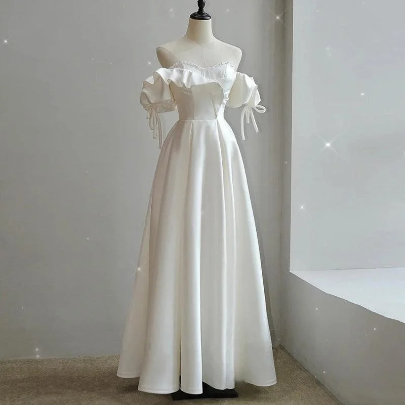 Wedding dress in lace for beach wedding look--Satin Light Wedding Dress Bride French Super Fairy Wedding dress in lace for beach wedding look--Satin Light Wedding Dress Bride French Super Fairy