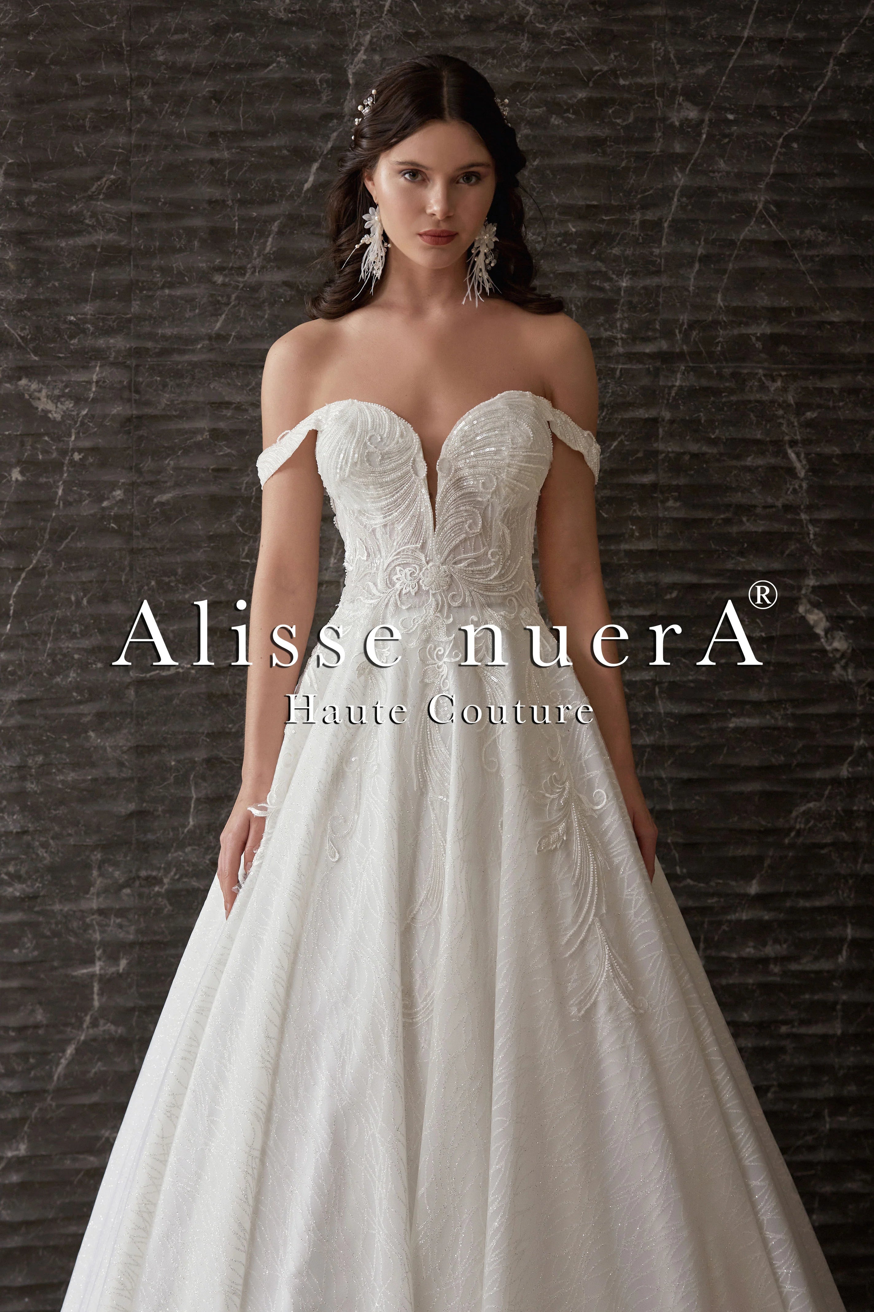 Wedding dress that is head-turning beauty--Sequined Off Shoulder A Line Glittering Tulle Bridal Dress Wedding dress that is head-turning beauty--Sequined Off Shoulder A Line Glittering Tulle Bridal Dress