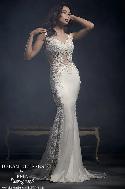 Wedding dress that's comfortable great--Sexy Sheath Lace Wedding Dress (Style #SS16314) Wedding dress that's comfortable great--Sexy Sheath Lace Wedding Dress (Style #SS16314)