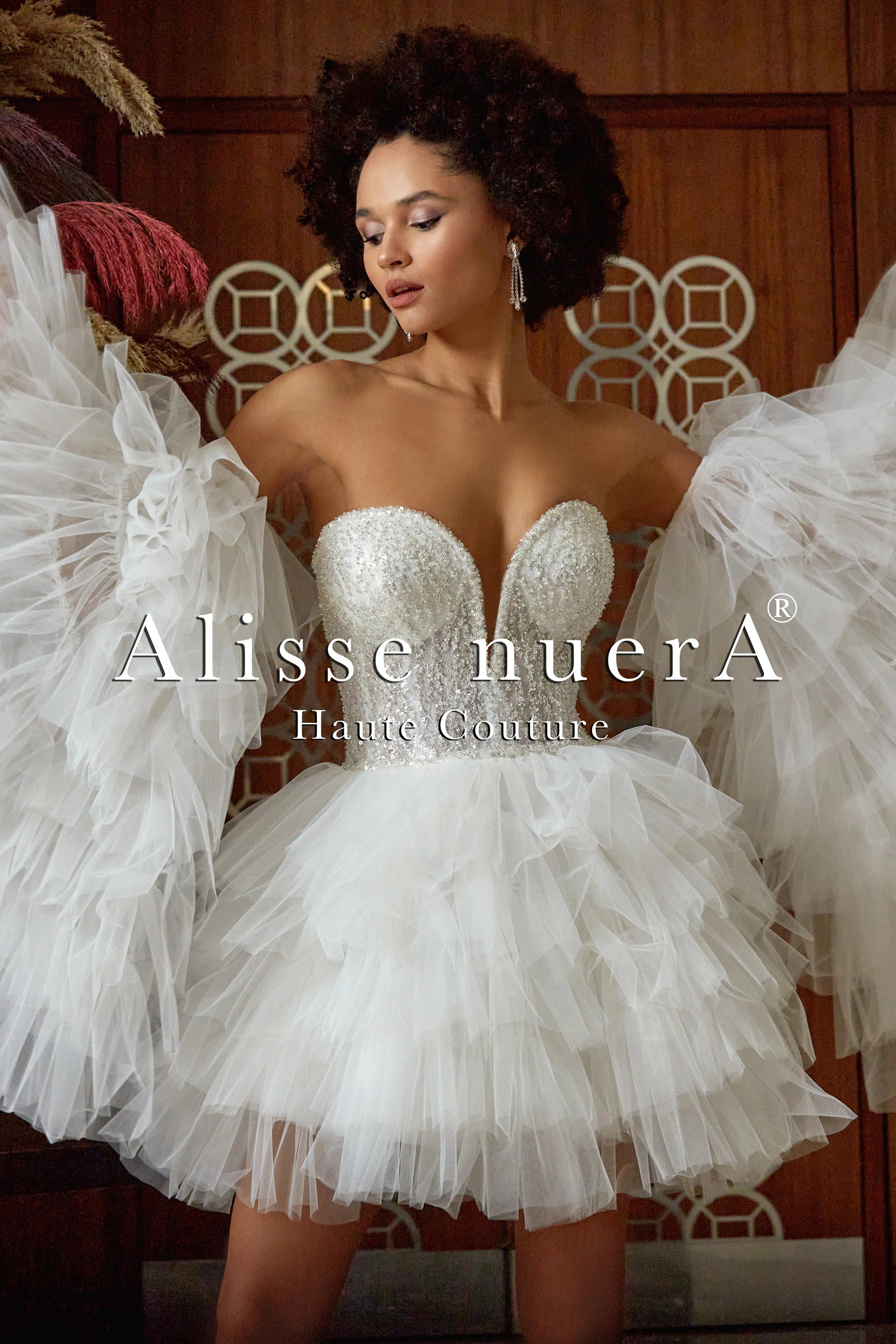 Dress for wedding lively celebration fun--Shimmering Fun Mini Elopement Wedding Dress with Detachable Ruffle Sleeve Dress for wedding lively celebration fun--Shimmering Fun Mini Elopement Wedding Dress with Detachable Ruffle Sleeve