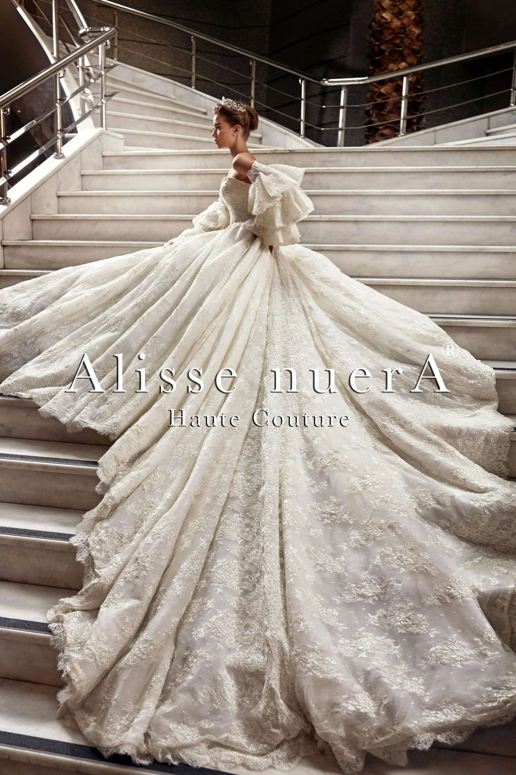 Wedding dress with pockets convenient choice--Shimmering Lace Wedding Dress A Line Silhouette with Removable Layered Long Sleeve