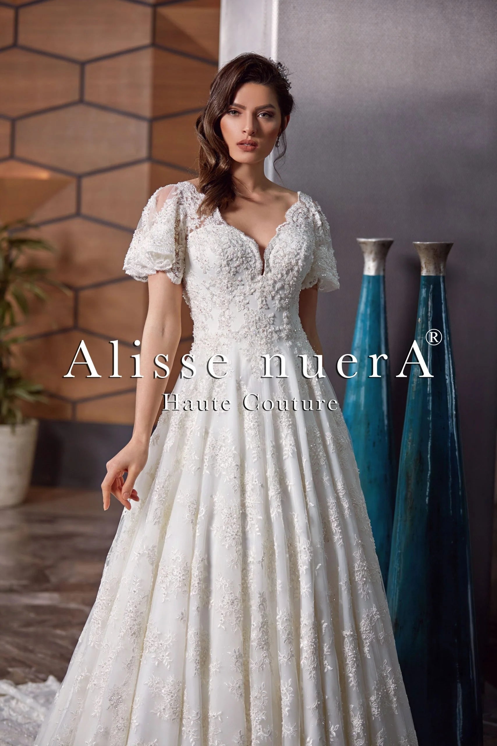 Wedding dress designer style chic best--Short Sleeve Vintage A Line Bridal Gown with Mid Length Lace Train Wedding dress designer style chic best--Short Sleeve Vintage A Line Bridal Gown with Mid Length Lace Train