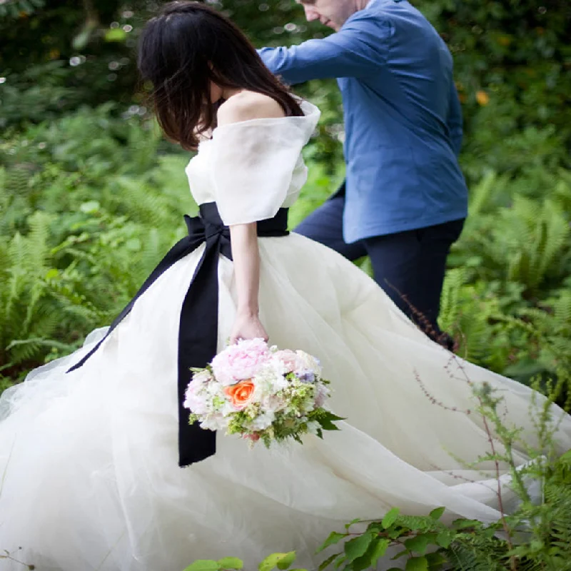Dress for wedding beautiful style wow--Simple Cheap Ivory Strapless Black Sash Elegant Sweet Ball Gown Wedding Dresses, AB1116 Dress for wedding beautiful style wow--Simple Cheap Ivory Strapless Black Sash Elegant Sweet Ball Gown Wedding Dresses, AB1116
