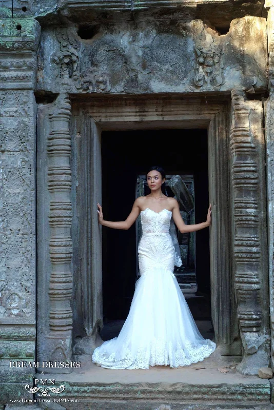 Wedding dress like old Hollywood glamour icon--Strapless Mermaid Wedding Dress (#Christina) Wedding dress like old Hollywood glamour icon--Strapless Mermaid Wedding Dress (#Christina)