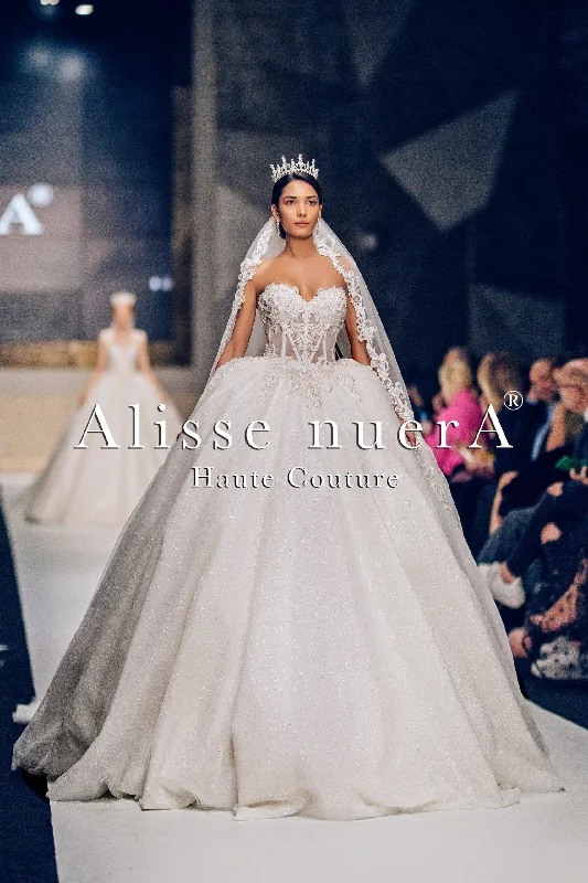Dress for wedding maxi style bohemian vibe--Strapless Transparent Underwire Princess Wedding Dress Dress for wedding maxi style bohemian vibe--Strapless Transparent Underwire Princess Wedding Dress