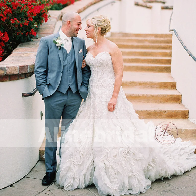 Dress for wedding fashionable style trends--Sweetheart Strapless Gorgeous Appliques Bubble Luxury Ball Gown Wedding Dresses, AB1160 Dress for wedding fashionable style trends--Sweetheart Strapless Gorgeous Appliques Bubble Luxury Ball Gown Wedding Dresses, AB1160