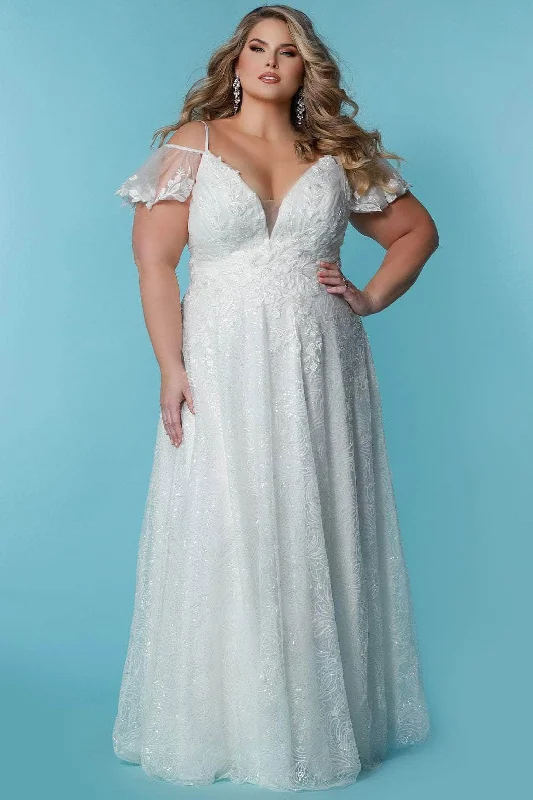 Wedding dress like Meghan Markle's style icon--Sydney's Closet Bridal SC5291 - Cold Shoulder A-line Bridal Gown Wedding dress like Meghan Markle's style icon--Sydney's Closet Bridal SC5291 - Cold Shoulder A-line Bridal Gown