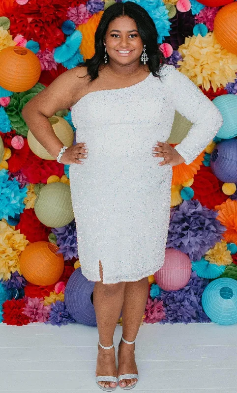 Wedding dress: accessorize the look--Sydney's Closet SC8112 -One Shoulder Sequin Cocktail Dress Wedding dress: accessorize the look--Sydney's Closet SC8112 -One Shoulder Sequin Cocktail Dress