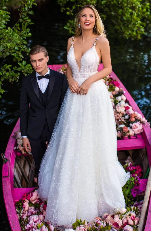 Dress for wedding spring season garden look--Tarik Ediz 50659