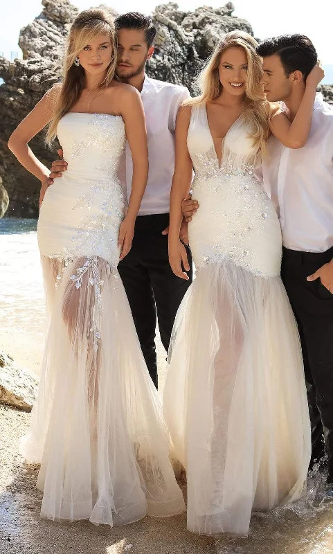 Wedding dress with sweetheart neckline sweet--Tarik Ediz 50895