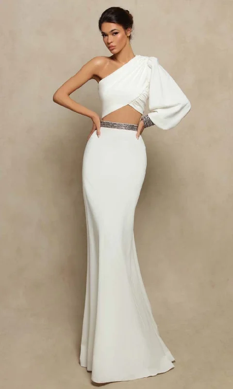 Wedding dress with sneakers casual chic--Tarik Ediz 98024