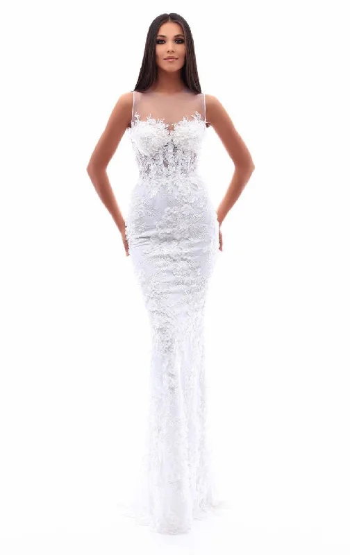 Wedding dress Hollywood party themes style--Tarik Ediz Lace Ornate Illusion Corset Long Gown 50214 Wedding dress Hollywood party themes style--Tarik Ediz Lace Ornate Illusion Corset Long Gown 50214