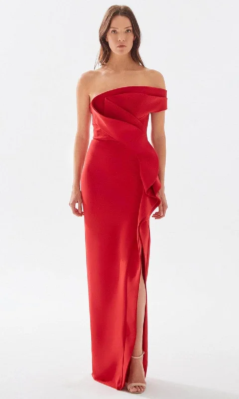 Dress for wedding under $500 discount code--Tarik Ediz - Ruffled Dress 52029