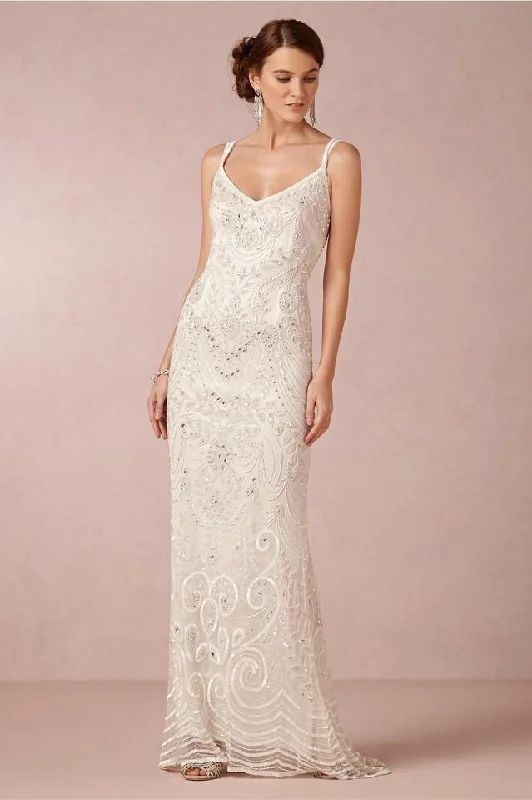 Wedding dress reflects your own style now--Theia - 890046SC Deep V-Neck Dual Straps Sequined Gown Wedding dress reflects your own style now--Theia - 890046SC Deep V-Neck Dual Straps Sequined Gown