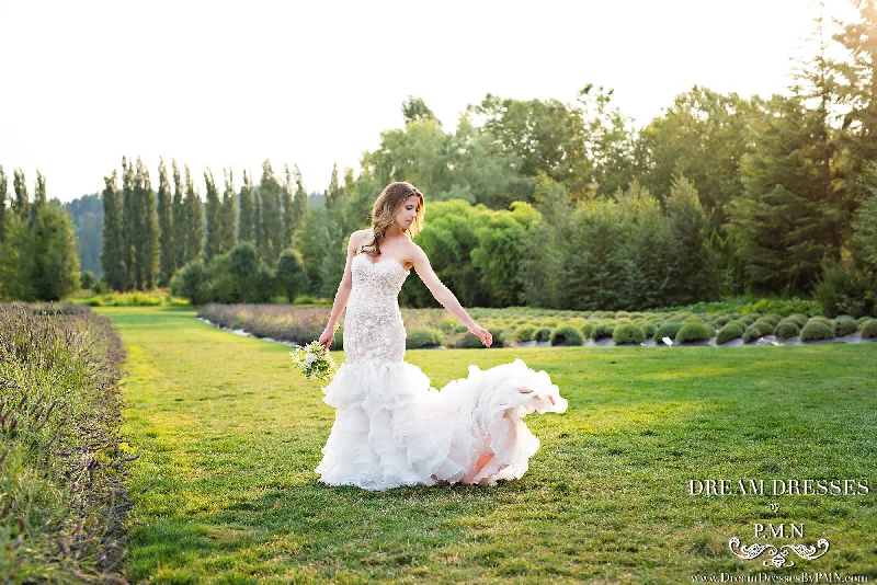 Wedding dress inverted triangle best fit--Tiered Trumpet Wedding Dress (#Maddy)