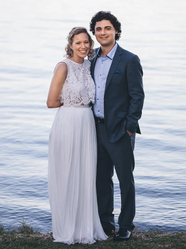 Wedding dress animal print unique style fun--Two Piece Lace Chiffon Sleeveless Beach Wedding Dresses, AB1559 Wedding dress animal print unique style fun--Two Piece Lace Chiffon Sleeveless Beach Wedding Dresses, AB1559
