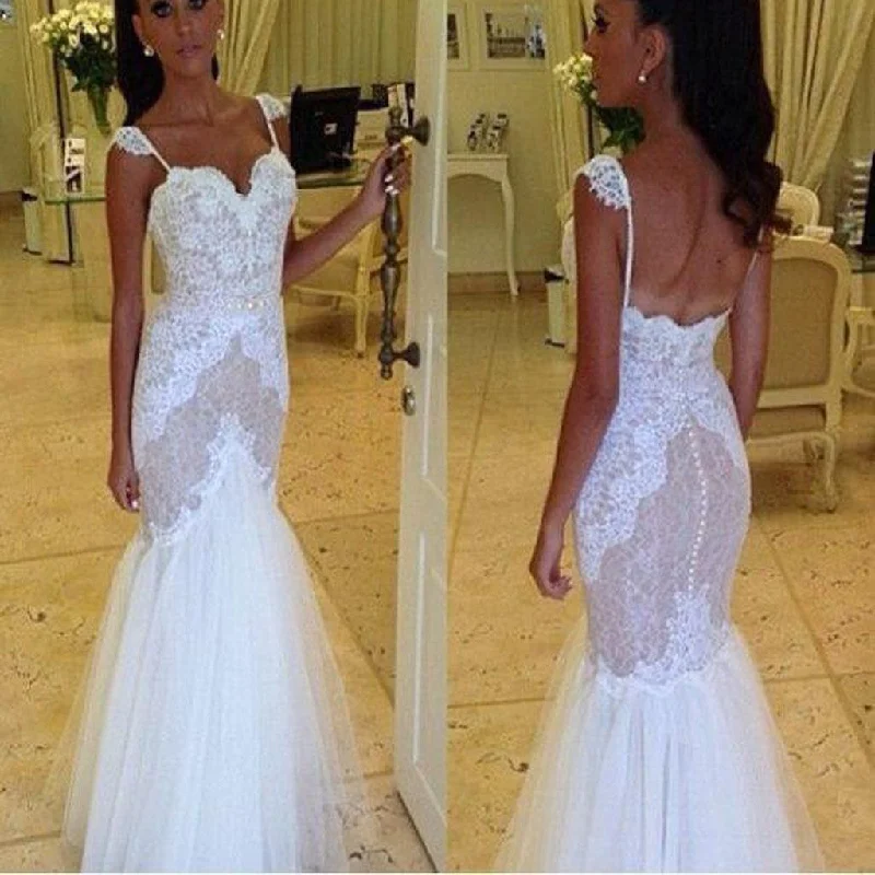 Wedding dress with lace accents elegant vibe--Vintage Cap Sleeve Mermaid Lace Open Back Wedding Dresses. PD0512 Wedding dress with lace accents elegant vibe--Vintage Cap Sleeve Mermaid Lace Open Back Wedding Dresses. PD0512