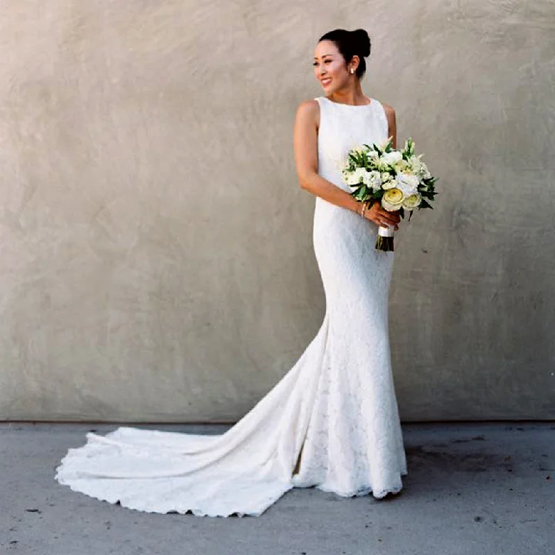 Dress for wedding formal black tie affairs--Vintage Fully Lace Sleeveless Open Back Mermaid Wedding Dresses, AB1163 Dress for wedding formal black tie affairs--Vintage Fully Lace Sleeveless Open Back Mermaid Wedding Dresses, AB1163