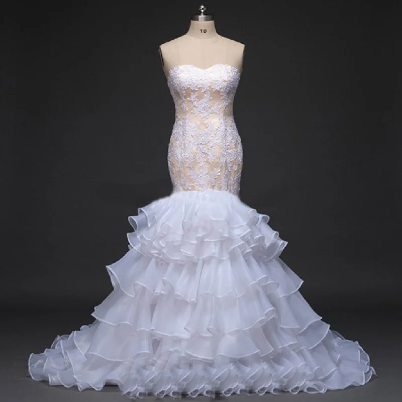 Wedding dress rectangle shape balance style--Sweetheart White lace Sexy Mermaid Chiffon Wedding Party Dresses, Vantage Bridal Gown, WD0026 Wedding dress rectangle shape balance style--Sweetheart White lace Sexy Mermaid Chiffon Wedding Party Dresses, Vantage Bridal Gown, WD0026