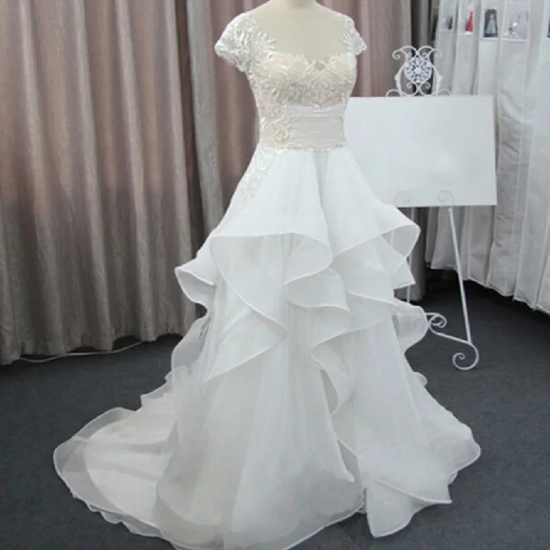 Wedding dress for a birthday bash now fun--Cap Sleeve Beautiful Lace Cheap Chiffon Bridal Gown Wedding Party Dresses, WD0076 Wedding dress for a birthday bash now fun--Cap Sleeve Beautiful Lace Cheap Chiffon Bridal Gown Wedding Party Dresses, WD0076