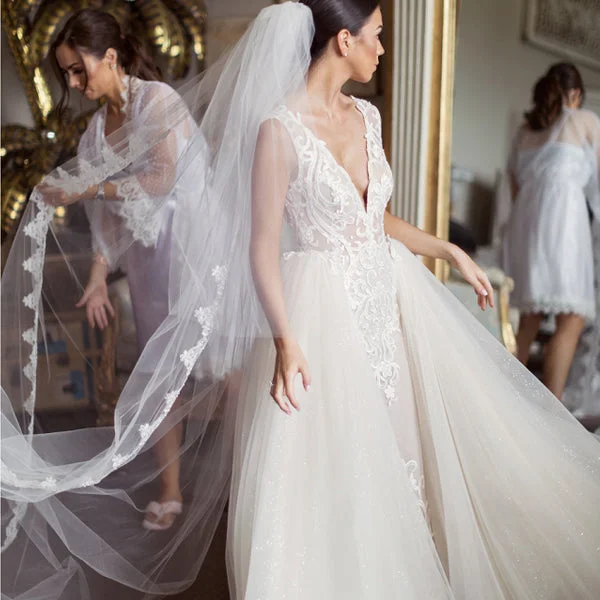 Wedding dress positive reviews best choice--Sleeveless Sheer Lace Detachable Over-skirt Ball Gown Wedding Dresses , WD0161 Wedding dress positive reviews best choice--Sleeveless Sheer Lace Detachable Over-skirt Ball Gown Wedding Dresses , WD0161