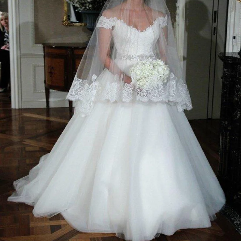 Best wedding dresses for petite brides now--Popular Off Shoulder Long A-line Lace Top White Tulle Beaded Wedding Dresses, WD0191 Best wedding dresses for petite brides now--Popular Off Shoulder Long A-line Lace Top White Tulle Beaded Wedding Dresses, WD0191