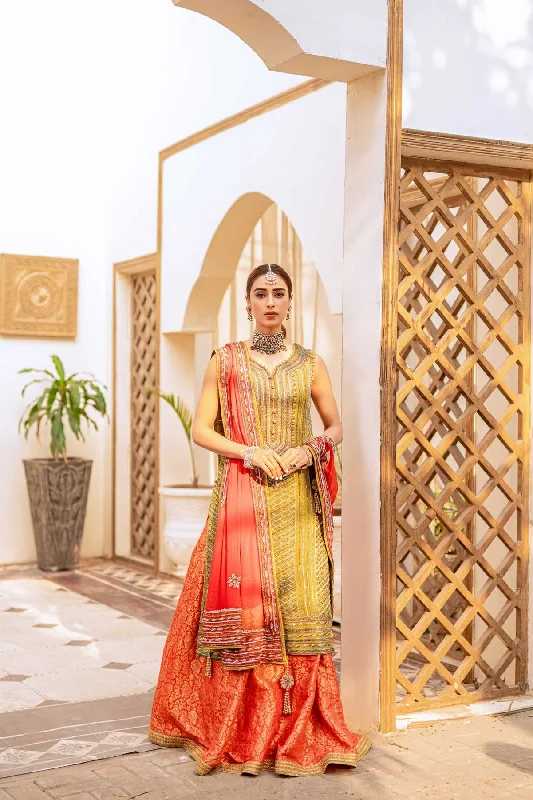 Wedding dress apple shape flattering style--Yellow Kameez With Orange Lehenga Pakistani Mehndi Dress Wedding dress apple shape flattering style--Yellow Kameez With Orange Lehenga Pakistani Mehndi Dress