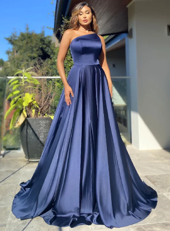 contrast sleeve evening dresses-Faulty - Deena Dress JX5059 - Midnight - Size 8