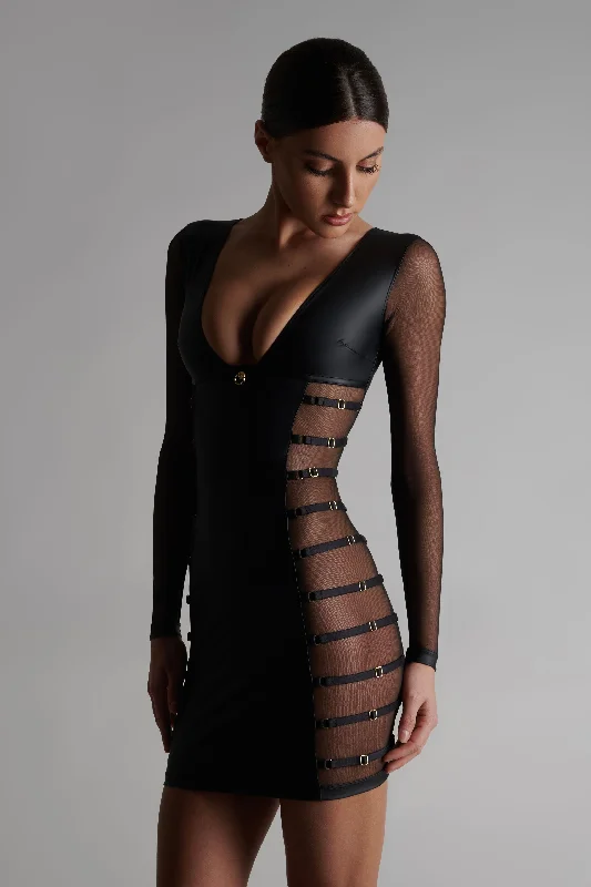 cocktail dress with side ruffles-Dress - Chambre Noire Private